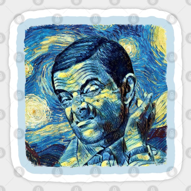 Mr Bean Van Gogh Style Sticker by todos
